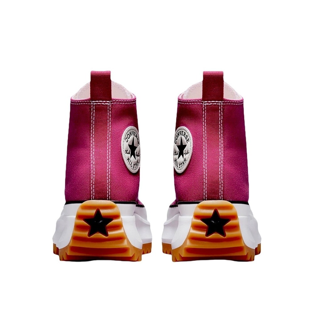 Converse Run‎ Star Hike High Top Pink Platform Canvas Sneakers Midnight Hibiscus - Picture 4 of 6